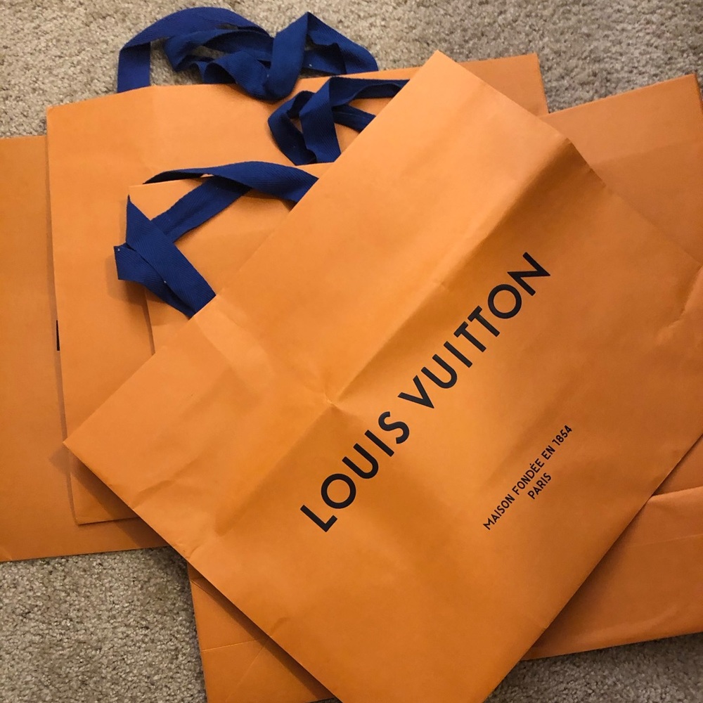 4 large Louis Vuitton shopping bags